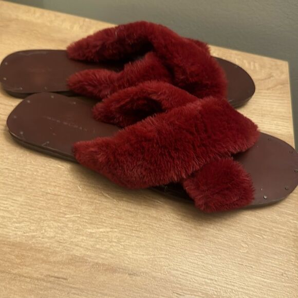 Zara Faux Fur Criss Cross Flat Slides-Size 37/6.5-7 - Picture 11 of 15